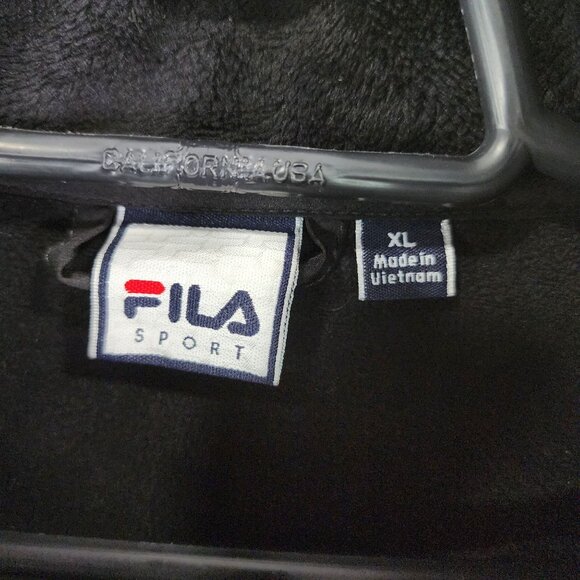 Womens Black Fila Sport Fleece Plush Jacket Full Zip Mock Neck Polyester XL - Picture 6 of 12
